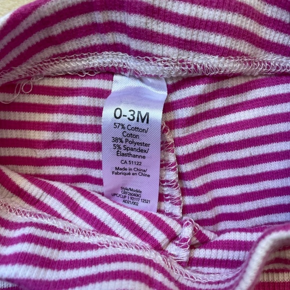 3/$20 0-3 month pink and white pants - Picture 2 of 3